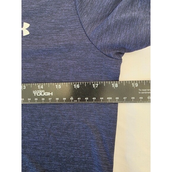 Under Armour Women's S Loose Fit Athletic V-Neck Shirt Heat Gear Heather Blue - Picture 5 of 6